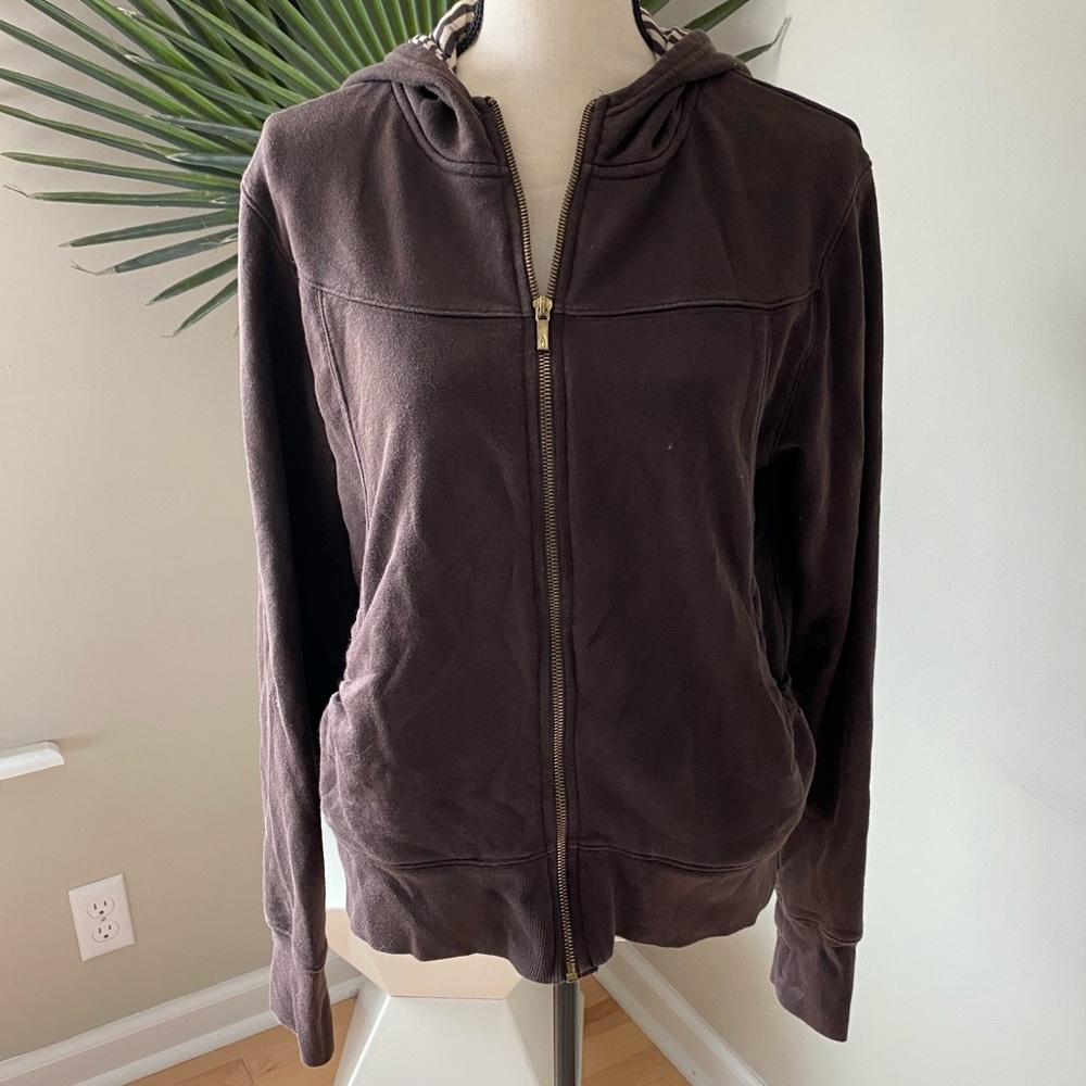Champion Brown Zip Front Hoodie L